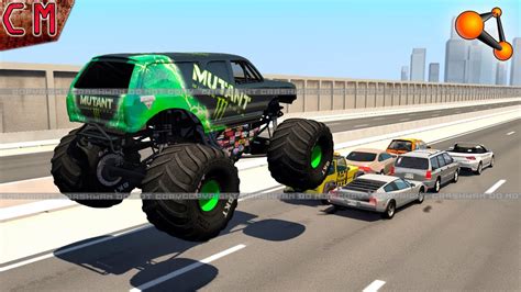 THE MONSTER TRUCK massive DeStrUcTioN BeamNG Drive - YouTube