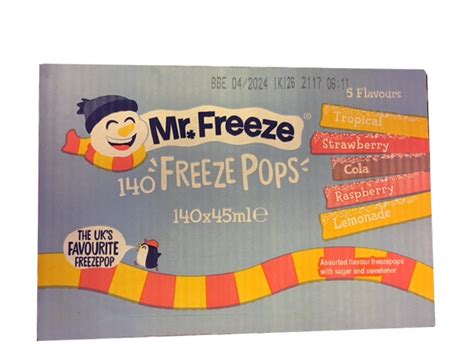 Mr Freeze Ice Pops 140x45ml - Options Management Ingredients