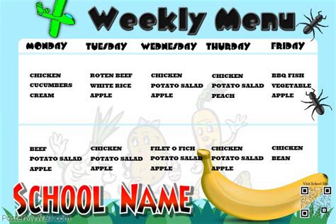 Cute weekly menu poster for school http://www.postermywall.com/index.php/poster/view ...