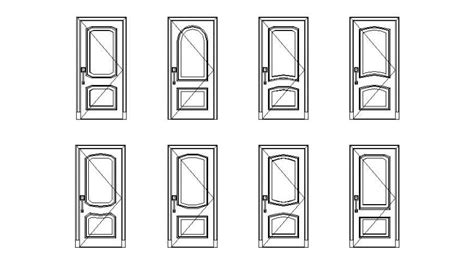 2d drawing of Door elevation in autocad software - Cadbull