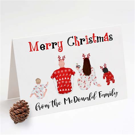 Personalised Festive Family Christmas Cards - EllieBeanPrints