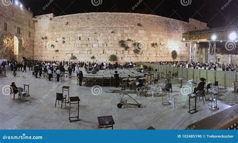 The Wailing Wall in Jerusalem Israel at Night Panorama Editorial Image ...