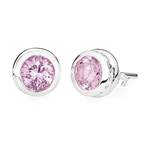 Sterling Silver Stud Pink Tourmaline Earrings – October Birthstone - Treasured Memories