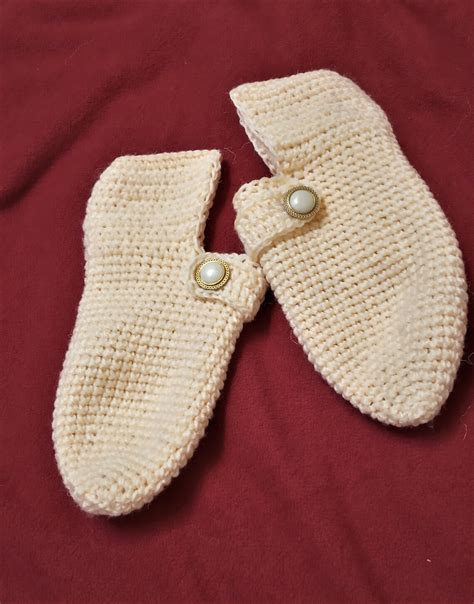 PDF Crochet pattern slippers with buttons knitted home | Etsy