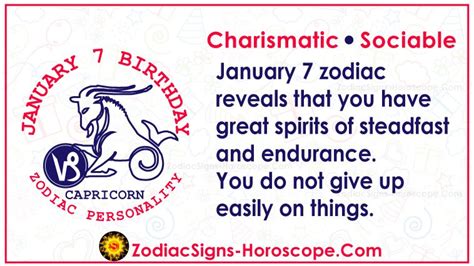 January 7 Zodiac – Full Horoscope Birthday Personality | ZSH