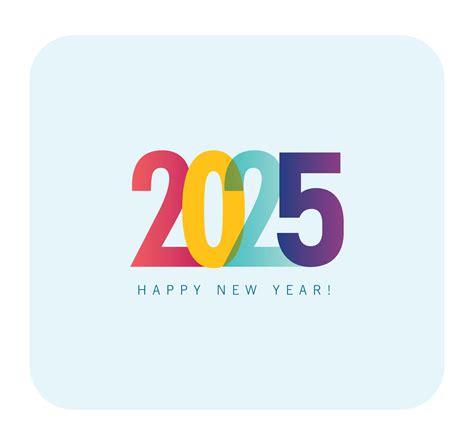 2025 happy new year colorful post for social media on cyan background ...