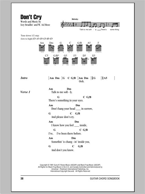 Don't Cry by Guns N' Roses - Guitar Chords/Lyrics - Guitar Instructor