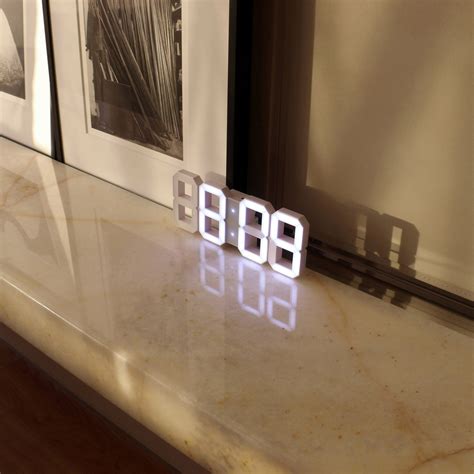 White + White Digital LED Clock // White Edition (2M Cord) - Kibardindesign - Touch of Modern