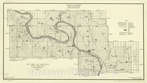 Map : South Dakota 1934, Crow Creek and Lower Brule Indian Reservations ...