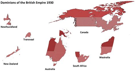 Dominions of the British Empire 1930. Part of the Springtime of Nations ...