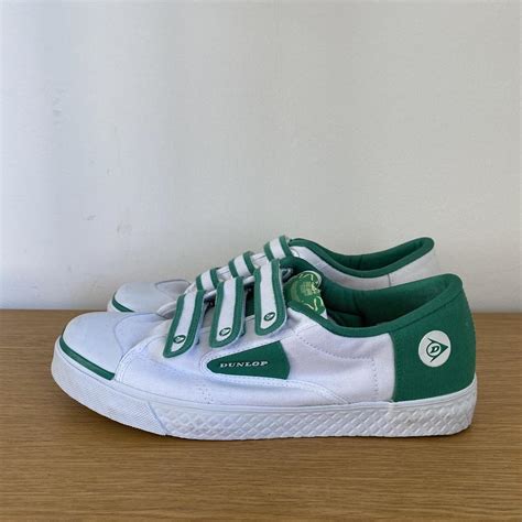 Dunlop green flash trainers U.K 9.5 Eu 44 Velcro... - Depop