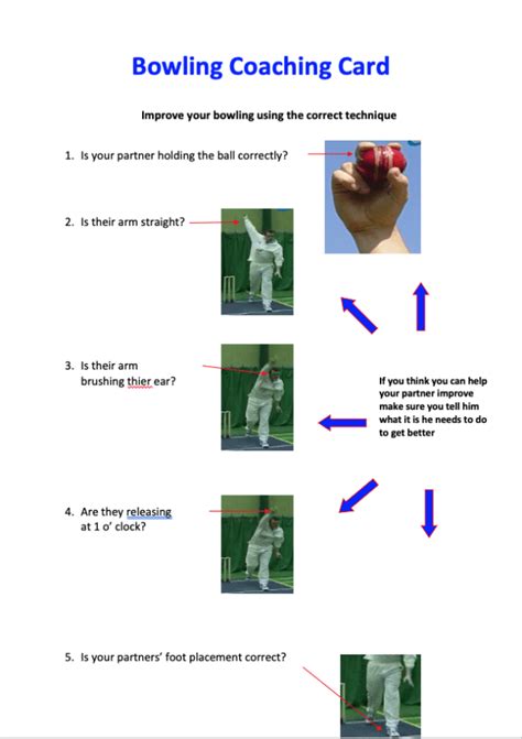 Cricket Bowling Technique Card - PE Scholar