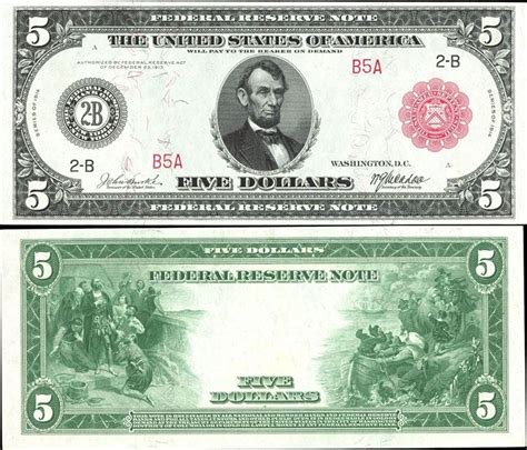 Abraham Lincoln 5 Dollar Bill Portrait