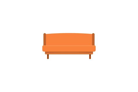 Orange small sofa icon, flat style By Anatolir56 | TheHungryJPEG