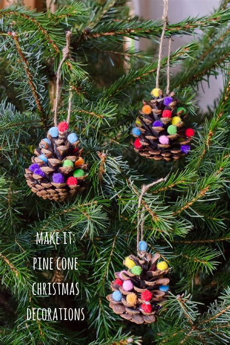 Homemade Christmas decorations: Pom Pom Pine Cones - Growing Family