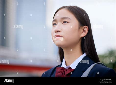 Japanese high school student wearing uniform Stock Photo - Alamy