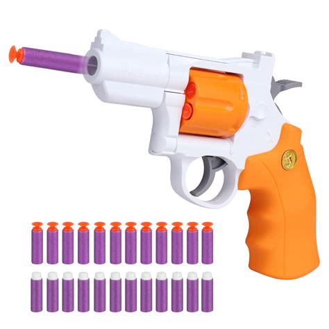 Buy JFIEEI Soft Bullet Toy s Cool Toy Revolver Safe Foam Bullets Darts Blaster with Two Types of ...