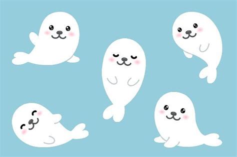 Cute baby seals | Cute seals, Cute drawings, Baby seal