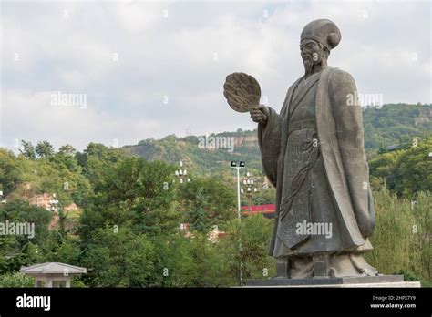 TIANSHUI, CHINA - Statues of Zhuge Liang in Tianshui, Gansu, China. Zhuge Liang (181–234) was a ...