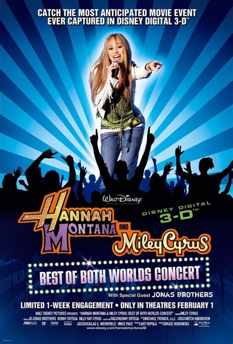 Hannah Montana/Miley Cyrus: Best of Both Worlds Concert Movie Poster ...