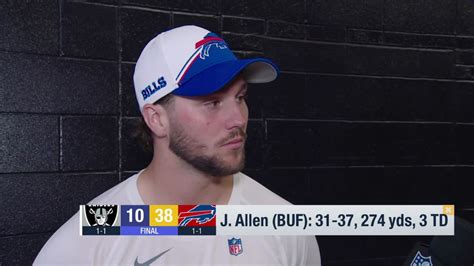 Buffalo Bills quarterback Josh Allen on Bills bounce-back Week 2 win vs ...