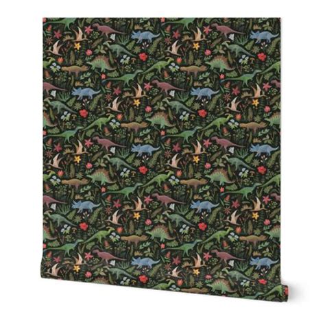 Dinosaur Jungle Wallpaper | Spoonflower