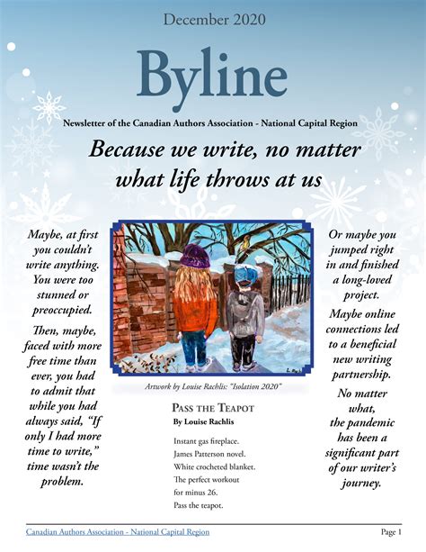 Byline magazine | Canadian Authors National Capital Region