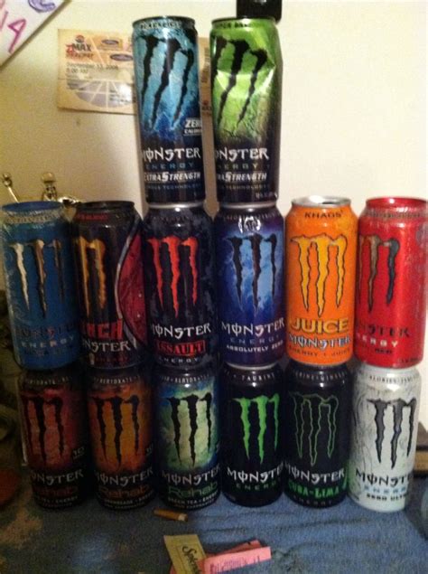 All the monsters I've drunk Energy Drink Can, Energy Drinks, Dr Pepper ...