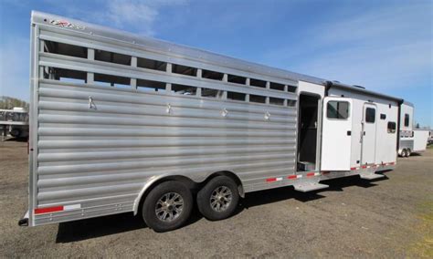 2022 Exiss STC 8032 Livestock Combo 10ft Living Quarters Trailer - Mid Tack with Ramp - Fold ...