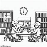 Library Is A Place For Student Study Coloring Pages  Kids sketch template
