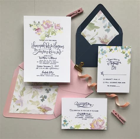 Bright and Cheerful Floral Watercolor Wedding Invitations