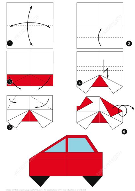 How to Make an Origami Car Instructions | Free Printable Papercraft Templates