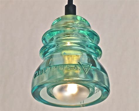Made in USA - Aqua Telegraph Insulator Light | Traditional kitchen lighting, Industrial style ...