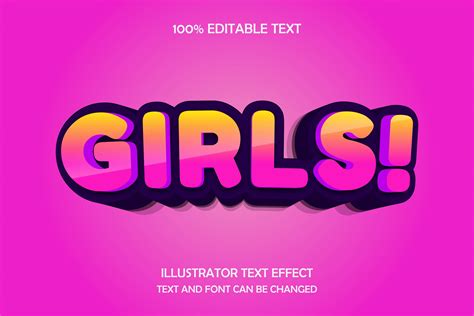 Girls - Text Effect Graphic by 4gladiator.studio44 · Creative Fabrica