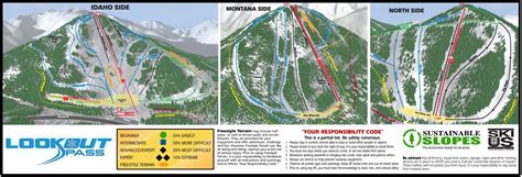 Lookout Pass Trail Map • Piste Map • Panoramic Mountain Map