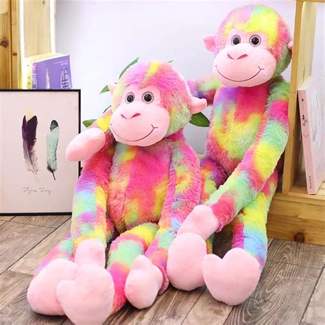 80cm Lovely Rainbow Monkey Stuffed Doll Plush Toy Baby Sleeping Appease Animal Dolls Kids Soft ...