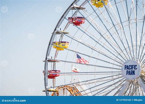 Close Up of the Santa Monica Ferris Wheel at Pacific Park on the Santa ...