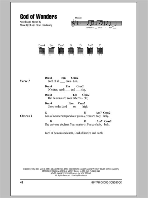 God Of Wonders by Marc Byrd - Guitar Chords/Lyrics - Guitar Instructor