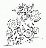 Gramma Nutt In Candyland Coloring Page  Free Printable Pages sketch template
