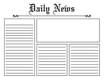 Newspaper Template by Sarah Ginsberg | TPT