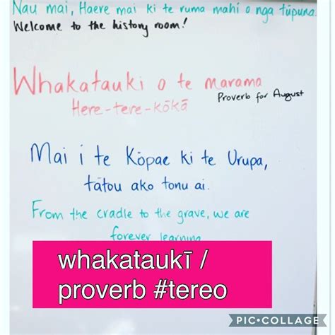 Arohanui for the person who writes a whakataukī / proverb in the whare pukapuka/ library in the ...