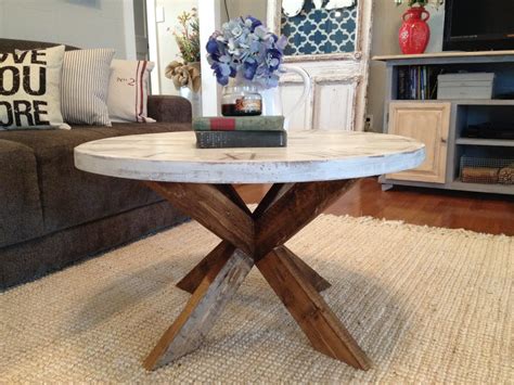 DIY Coffee Table--{Easy X Base Table with Round Top!!}