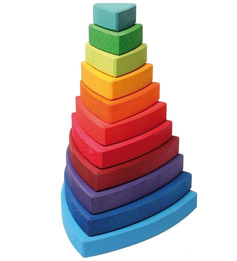 Grimms Wooden Toy - Stacking Tower - 11 Parts - Multicolour