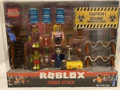 ROBLOX ZOMBIE ATTACK Playset Action Figure Set With Exclusive Virtual Item New! £19.16 - PicClick UK