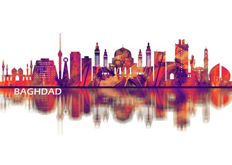 Baghdad Iraq Skyline Mixed Media by NextWay Art - Fine Art America