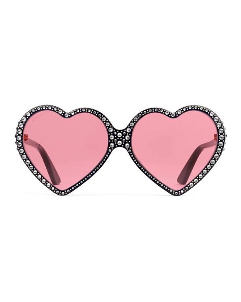 Gucci Elton John Heart Sunglasses in Pink | Lyst