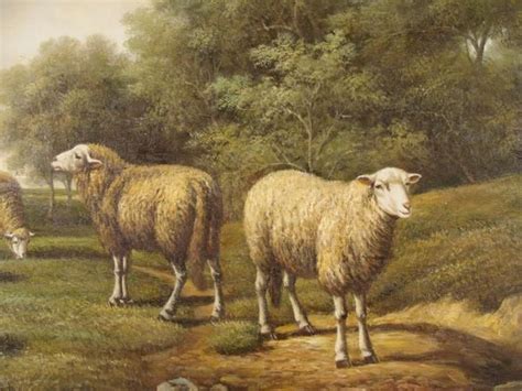 Sheep, Oil painting, Painting