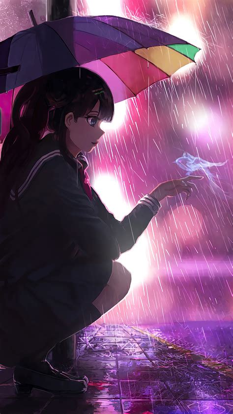 1080x1920 Umbrella Rain Anime Girl 4k Iphone 7,6s,6 Plus, Pixel xl ,One Plus 3,3t,5 ,HD 4k ...