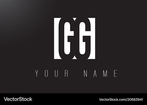 Gg letter logo with black and white negative Vector Image