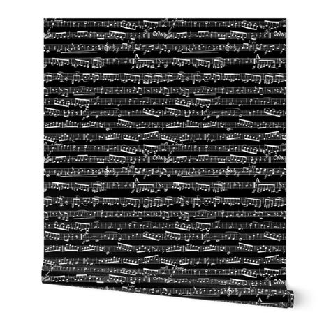 Music Notes on Black Wallpaper | Prepasted wallpaper, Traditional ...